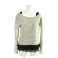 ビアッジョブルー Viaggio Blu ニット タンクトップ 2点セット 2M グレー 黒 ブラック 長袖 ラウンドネック 裾レース /AP