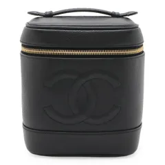 CHANEL シャネル ココマーク バニティバッグ ハンドバッグ 化粧ポーチ コスメポーチ キャビアスキン レザー ブラック 黒 ゴールド金具 A01998