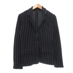 ラルフローレン RALPH LAUREN テーラードジャケット カシミヤ混 L 紺 ネイビー ストライプ柄 背抜き シングル /AE