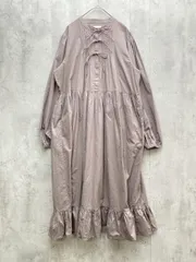 merry jenny メリージェニー タックとリボンのブラウスワンピース フリル 長袖 sizeF/茶 ■◇レディース