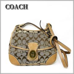 COACH コーチ ヘリテージ シグネチャー ターンロック 斜め掛けバッグ