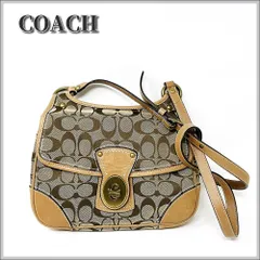 COACH （コーチ） シグネチャー ターンロック ショルダーバッグ ブラウン
