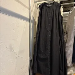 【東あずま店　併売品】　無印良品　ワンピース　無地　黒 ブラック BLACK クロ くろ　L　ロング　お呼ばれ　デート　オフィスカジュアル　食事会
