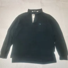 Burberry London 長袖ポロシャツ M ブラック 綿100% ノバチェック