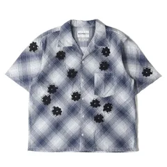 NOMARHYTHM TEXTILE / NOMA t.d. シャツ サイズ:4 / フラワー ハンド刺繍 オープンカラー オンブレチェック 半袖 シャツ (Hand Embroidery Ombre Plaid SS Shirt)【中古】のサムネイル