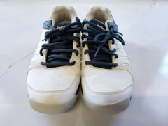 S-002 prince プリンス テニスシューズ DPS025 24.5cm 白 ネイビー WHT(146) 状態C 使用感あり Prince Tennis Shoes DPS025 White Navy Sneakers 24.5cm
