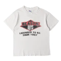 【希少 雰囲気抜群】Vintage Music Item 90s Beastie Boys LICENSED TO ILL TOUR 1987 / Def Jam Recordings クルーネック Tシャツ | ホワイト 白 | サイズ:M【中古】