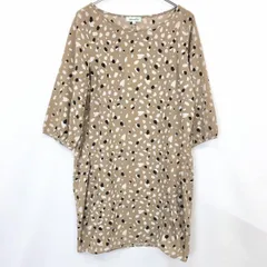 【新品】[印象N] SHOO・LA・RUE シューラルー ワンピース レディース S ブラウン系 ポリ100% シャツチュニック 薄手 レオパード ヒョウ柄 7分袖のサムネイル