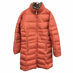 【中古】[印象AB] Eddie Bauer エディーバウアー ダウンコート レディース S オレンジブラウン 茶系 ポリ100%(ダウン80%＋フェザー20%) ハイネック ファー脱着可 ジップポケット ダブルジップ 内ポケット×１ プレミアムグースダウンのサムネイル