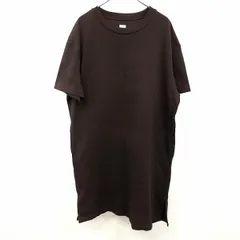 【中古】[印象AB] TIGORA ティゴラ ワンピース レディース L ダークブラウン こげ茶色 綿100% Tシャツチュニック 裏地無し 無地 丸首 オーバーサイズのサムネイル