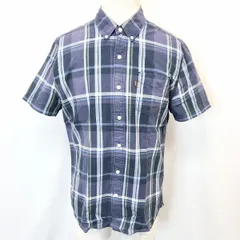 【中古】[印象BC] LEVI'S リーバイス メンズ 男性 M ネイビーパープル系など 綿100% コットン チェックシャツ トップス ボタンダウン 胸ポケット 半袖 服のサムネイル