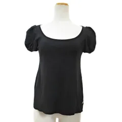フォクシー ブティック FOXEY BOUTIQUE 美品 シューフルール ロゴプレート付き ニット カットソー 半袖 パフスリーブ 38 黒 31113 1208 IBO84のサムネイル