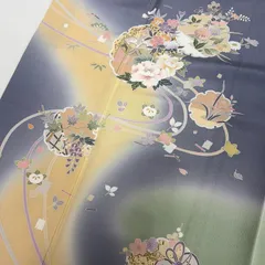 付下げ 友禅 金彩 美しい染め 裄65.5 紋無し ガード加工 正絹 着物 MK-6605