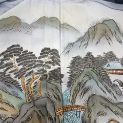 男性着物 羽織 本場大島紬 泥藍染 亀甲絣 正絹 着物 MK-6610