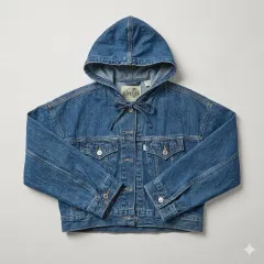 リーバイス シルバータブ フーデッド デニム ジャケット XS レディース クロップドフィット