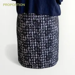 PROPORTION：レースタイトスカート 黒 膝丈 オフィスカジュアル