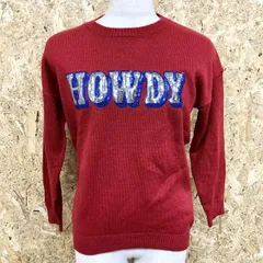 【新品】[印象N] RCWB RODEO CROWNS ロデオクラウンズ レディース S レッド 赤 アクリル100% ウールライクニット セーター ビーズデザイン 『HOWDY』 長袖のサムネイル