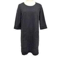 【中古】[印象AB] BRIGITTE 株)東京スタイル （ ブリジット カットソーワンピース レディース L ネイビー 紺 綿×ポリエステル×ポリウレタン ファスナーなど無し 裏地無し ７分袖のサムネイル