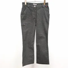 【中古】[印象AB] marie claire sport マリクレール スポール ウールライクパンツ レディース M 杢グレー 綿×ポリなど ジップフライ ゴルフ フレア 微起毛 膝あたりまで裏地付き 刺繍 ハートのサムネイル