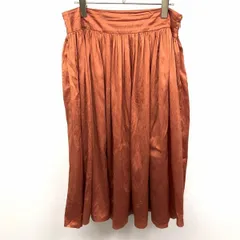 【中古】[印象AB] TALBOTS タルボット フレアスカート レディース 10 オレンジブラウン系 茶系 ナイロン×シルク サイドファスナー 薄手 裏地無し 無地 光沢のサムネイル