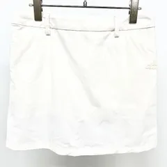 【中古】[印象AB] adidas アディダス ミニスカート / メッシュのインナーパンツ レディース M オフホワイト ナイロン×ポリウレタン ウエストの内側に滑り止め サイドファスナー ストレッチ ワンポイントロゴ ベルトループありのサムネイル