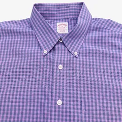 【XL】Brooks Brothers（ブルックスブラザーズ）ポロカラーBD（ボタンダウン）半袖シャツ チェック / Regular Fit / Non-Iron / Cotton 100% マレーシア製 メンズXL相当