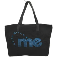 ミーイッセイミヤケ me ISSEY MIYAKE ヴィンテージ トートバッグ ハンドバッグ ロゴ ビジュー スタッズ 黒 ブラック 青 ブルー IBO89のサムネイル