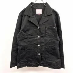 【中古】[印象B] ROSE BUD GIRLS DEPT ローズバッド ジャケット レディース 2 黒 綿×ポリウレタン 4つボタン留め 若干薄手 テーラードカラー 裏地無し 無地 長袖のサムネイル