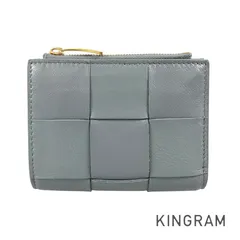 ボッテガヴェネタ BOTTEGA VENETA マキシ イントレチャート カセット レザー 二つ折り財布 fhb【中古】