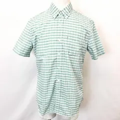 【中古】[印象AB] LEVI'S リーバイス シャツ メンズ M グリーン 緑 綿×ポリ 若干薄手 チェック ボタンダウン 半袖 ショートスリーブ 胸ポケット付きのサムネイル