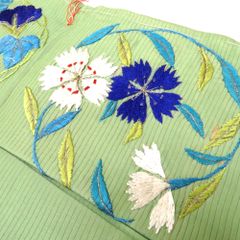 九谷焼 骨董・民芸品 為吉 一輪挿し 花瓶 花器 花生 花入 色絵山水 共