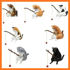 【新品】 88flix 猫 釣り 置物 フィギュア オーナメント 水槽 雑貨 オブジェ ガーデン グッズ プレゼント 0のサムネイル