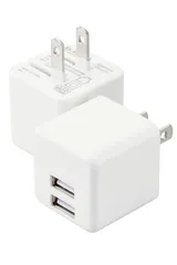 特価商品 エレコム 充電器 2個セット USB コンセント USB-A 2ポート 最大12W 5V 2A 折りたたみ式プラグ おまかせ充電対応 2台同時充電 ホワイト EC-AC9112WH