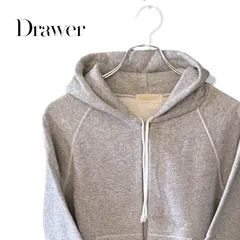 Drawer ドゥロワー グレー レディース トップス 長袖 パーカー シンプル カジュアルジップアップパーカー【サイズ2】Mサイズ相当 157TYのサムネイル