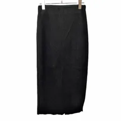 古着 ザラ ZARA リブカットソー ロングスカート ウエストゴム 後ろスリット 無地 ストレッチ 裏地無し 微起毛 S ブラック 黒 レディース