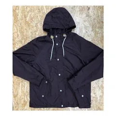 古着 OLD NAVY オールドネイビー Lサイズ メンズ ジャケット 裏地有り ドットボタン×フルジップ ハイネックパーカー 長袖 ラグラン あずき色