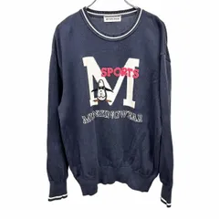 【中古】[印象B] Munsingwear Grand Slam マンシングウェア グランドスラム セーター メンズ L ネイビー 紺×ピンク×白 ポリノジック×綿 ゴルフ ペンギンと英字のロゴ刺繍のサムネイル