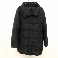 【中古】[印象AB] KUMIKYOKU 組曲 クミキョク ダウンコート レディース 2 ブラック 黒 ダウン70%＋フェザー30% 内ポケット無し ボタン×ジップ留め 無地 長袖のサムネイル