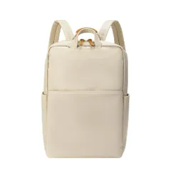 [CARRY ALL BEFORE ONE] PCリュック PCバッグ レディース ビジネスリュック PC収納 パソコンリュック 大容量 A4 15.6インチPC対応 通学 通勤 出張 旅行 背面ポケット 撥水・耐傷 ベージュ [ベージュ]