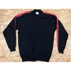 【中古】[印象BC] BEAMS ビームス メンズ Mサイズ ブラック×レッド 黒×赤 スウェットブルゾン 裏パイル バイカラー 長袖 ラグラン ジップ カットソーのサムネイル