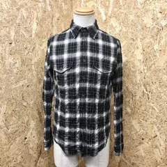 古着 ジャーナルスタンダード 【日本製】 JOURNAL STANDARD クレープシャツ チェック柄 長袖 緑系×黒×白系 メンズ(レディース？)