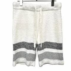 古着 gelato pique HOMME ショートパンツ ハーフパンツ パイル地 ルームウェア 部屋着 ポリなど M オフホワイト 白系×黒×グレー メンズ