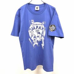 [신품][인상 N] OSOMATSU JAPAN 오소마츠 재팬 T셔츠 맨즈 L헤더 블루 杢青 면 100% 야구 만화 오소마츠씨×사무라이 재팬 카라마츠 환수 반소매