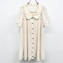 【中古】[印象AB] MINIMUM MINIMUM ミニマムミニマム シャツワンピース レディース M ベージュ系 ポリ100% シフォンシャツチュニック 薄手 裏地付き 半袖のサムネイル