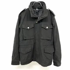 【中古】[印象B] (株)ライトオン フィールドジャケット メンズ S ブラック 黒 綿×ナイロン エポレット ウエストの内側に調節紐 内ポケット無し 裏地付き ドットボタン×ダブルジップ 無地 隠しフードのサムネイル