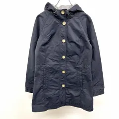 古着 エディーバウアー Eddie Bauer フーデッドコート パーカー 裏地付き ボタン留め ラグラン 長袖 綿×ナイロン XS ネイビー 紺 レディース