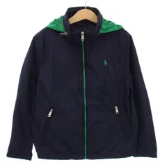 ポロ ラルフローレン POLO RALPH LAUREN ナイロンジャケット ウインドブレーカー ジップアップ 7 紺 ネイビー 緑 グリーン /TK