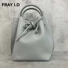 FRAY I.D フレイアイディー ハンドバッグ グレー リボン 巾着 バッグ トートバッグ 2way ショルダー 斜め掛け 肩掛け 鞄 合皮 フェイクレザー 無地 シンプル オフィス 通勤 通学 お出かけ デート 上品 大人 かわいい ★ ■■