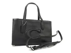 COACH コーチ ハンドバッグ ニーナ スモール CR097 ブラック系 レザー レディース 2WAY クロスボディ ショルダー 斜め掛け シルバー金具 美品