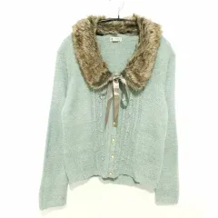 アクシーズファム リー リボン ファー カラ カーディガン M_M2474